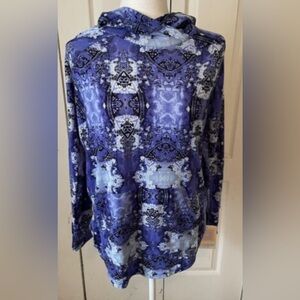 LULA ROE SMALL hooded, BLUE long sleeved, extra soft, two side pocket sweatshirt